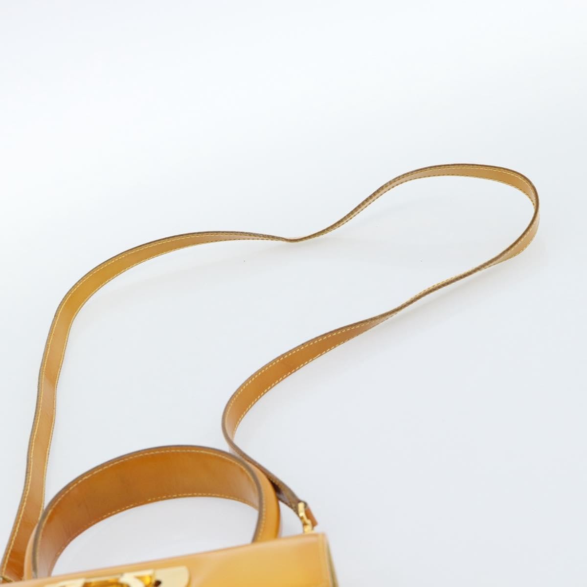 Salvatore Ferragamo Gancini handbag Patent leather, Yellow, Patent Leather, Handbag