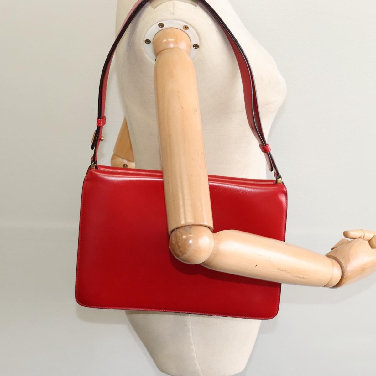 Celine Shoulder Bag Leather, RED, LEATHER, Shoulder bag