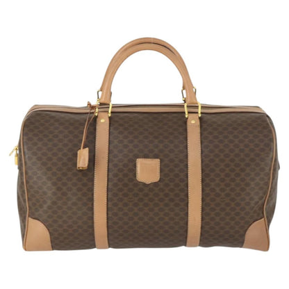 Celine Vintage Duffle Bag Canvas and Leather, BROWN, CANVAS, Travel bag
