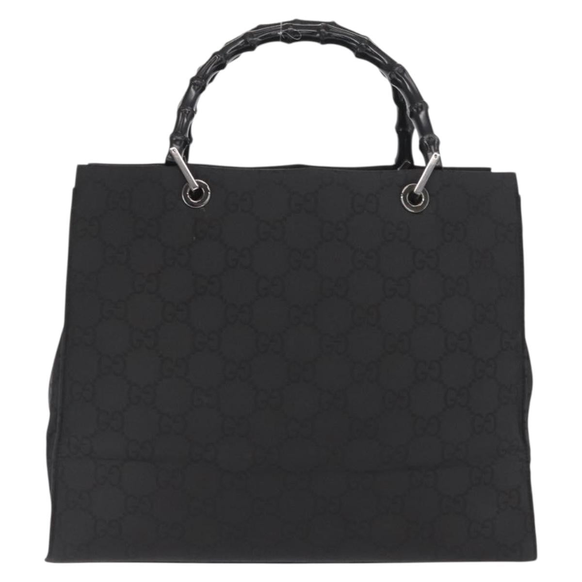 Gucci Bamboo tote bag Canvas, BLACK, CANVAS, Tote bag