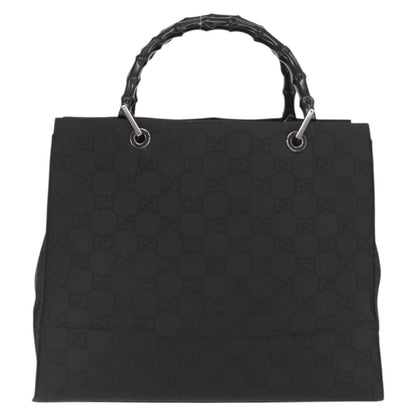 Gucci Bamboo tote bag Canvas, BLACK, CANVAS, Tote bag