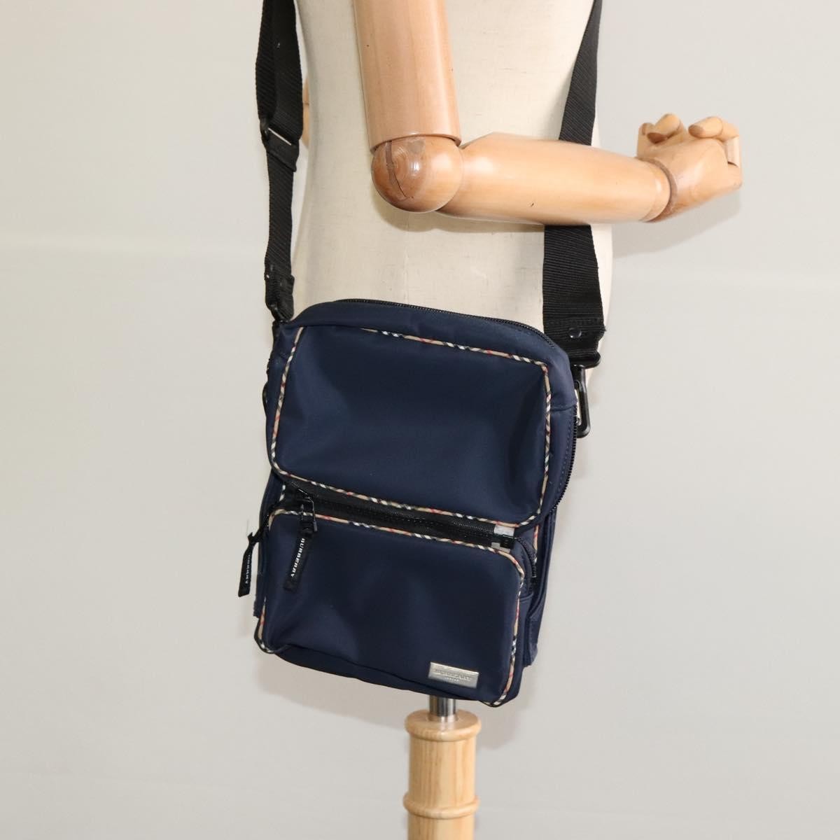 Burberry Vintage Shoulder Bag Nylon, NAVY, NYLON, Shoulder bag