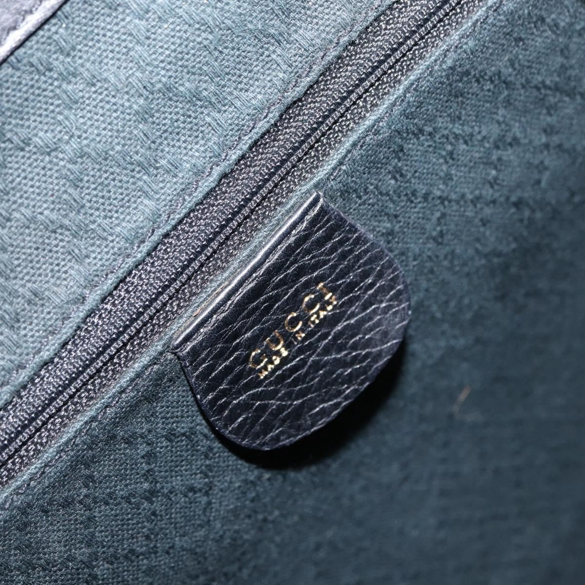 Gucci Vintage Bamboo Backpack Leather, BLACK, LEATHER, Backpack