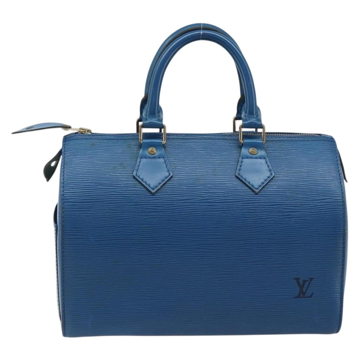 Louis Vuitton Speedy Handbag Epi Leather, BLUE, LEATHER, Handbag