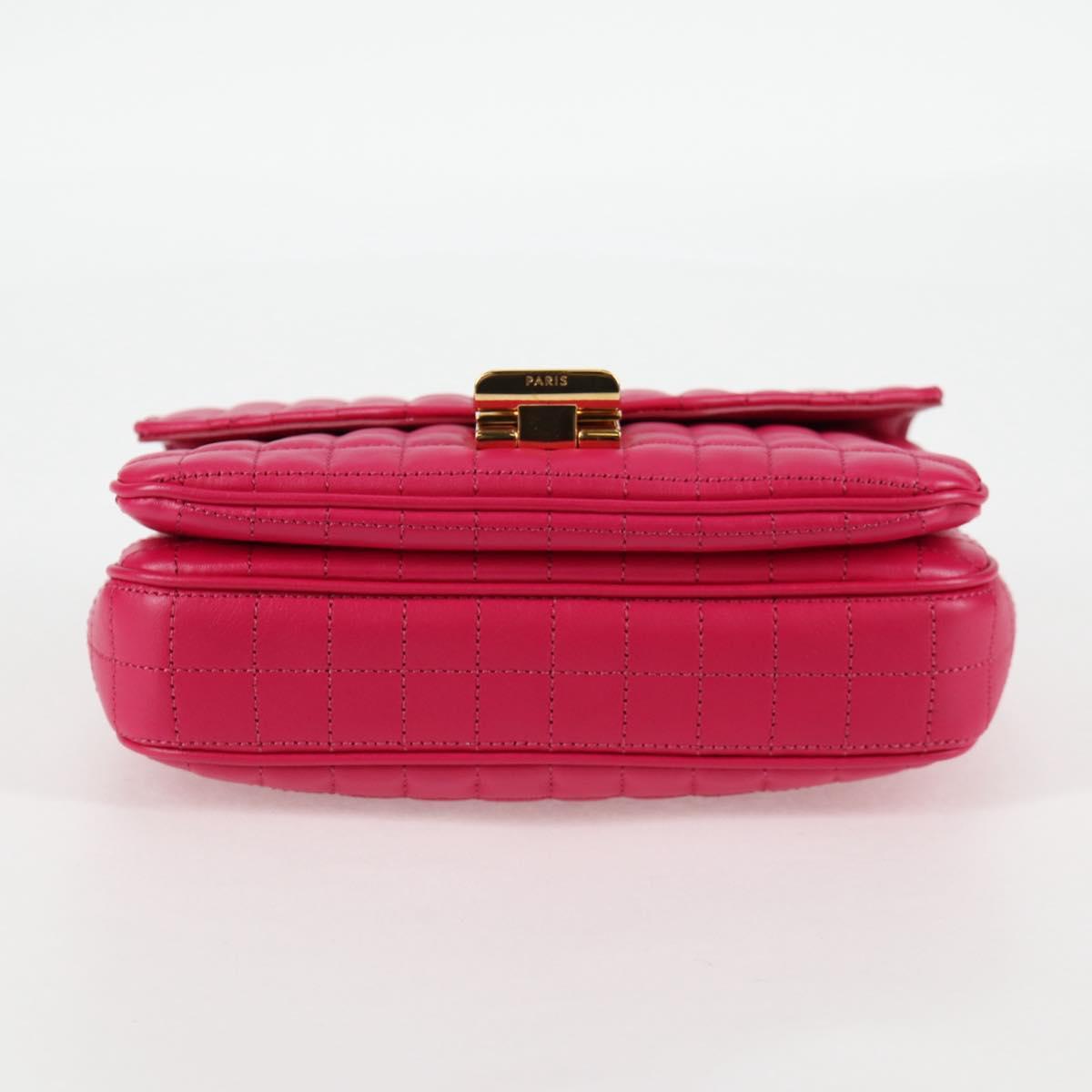Celine C Bag Quilted Leather, PINK, LEATHER, Handbag