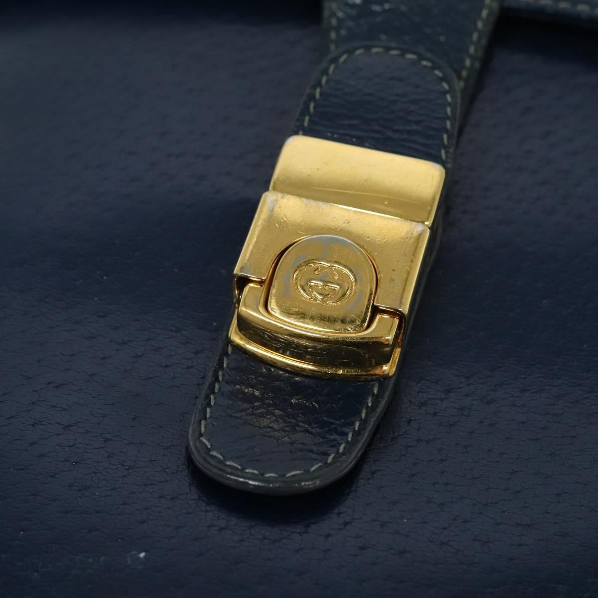 Gucci Vintage Shoulder Bag Leather, BLUE, LEATHER, Shoulder bag
