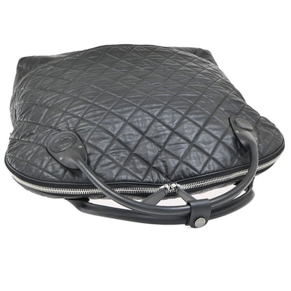 Chanel Horizontal Sport Weekender Bag Quilted Coated Canvas, BLACK, NYLON, Travel bag
