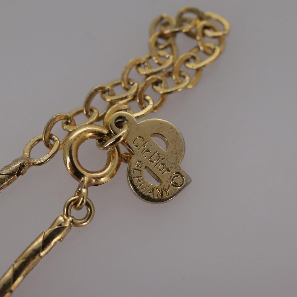 Christian Dior Vintage CD Jumbo chain necklace Metal, GOLD, METAL, Necklace
