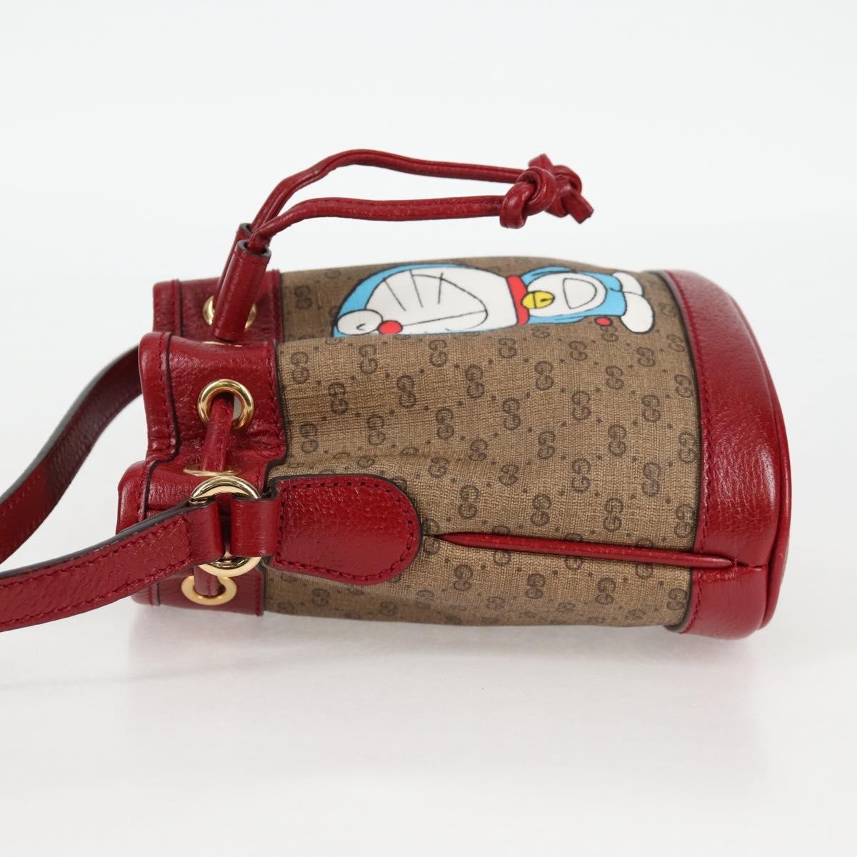 Gucci Doraemon Bucket Bag Printed Mini GG Coated Canvas, BEIGE, PVC, Handbag