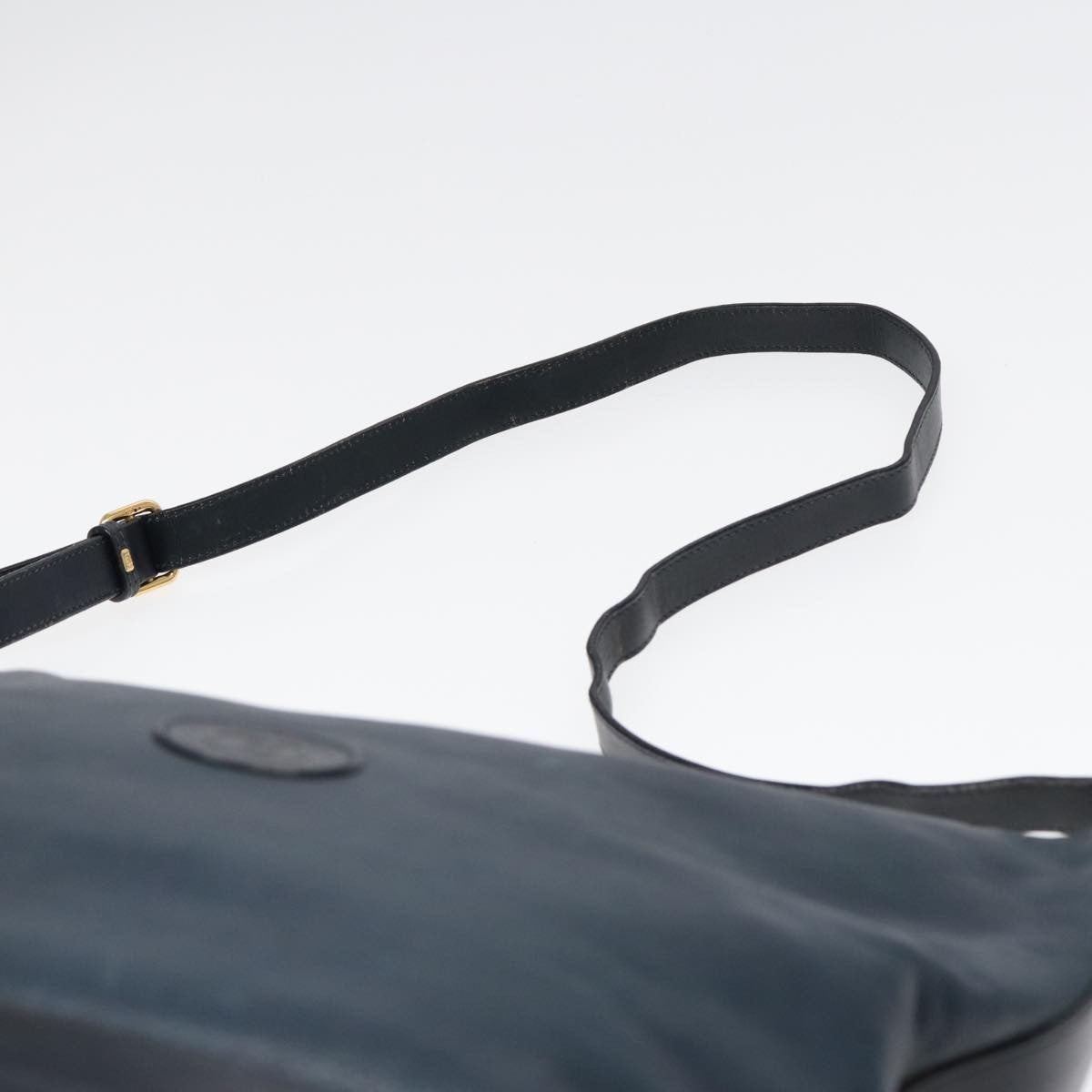 Gucci Vintage Shoulder Bag Leather, NAVY, LEATHER, Shoulder bag