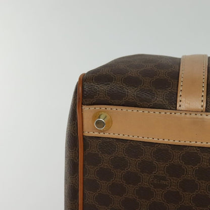 Celine Vintage Macadam Boston bag Canvas and Leather, Brown, Canvas, Travel Bag