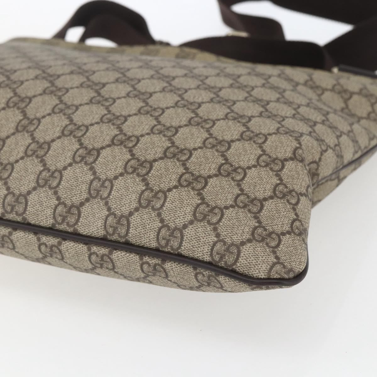 Gucci Zip Top Messenger Bag GG Coated Canvas, BEIGE, CANVAS, Shoulder bag