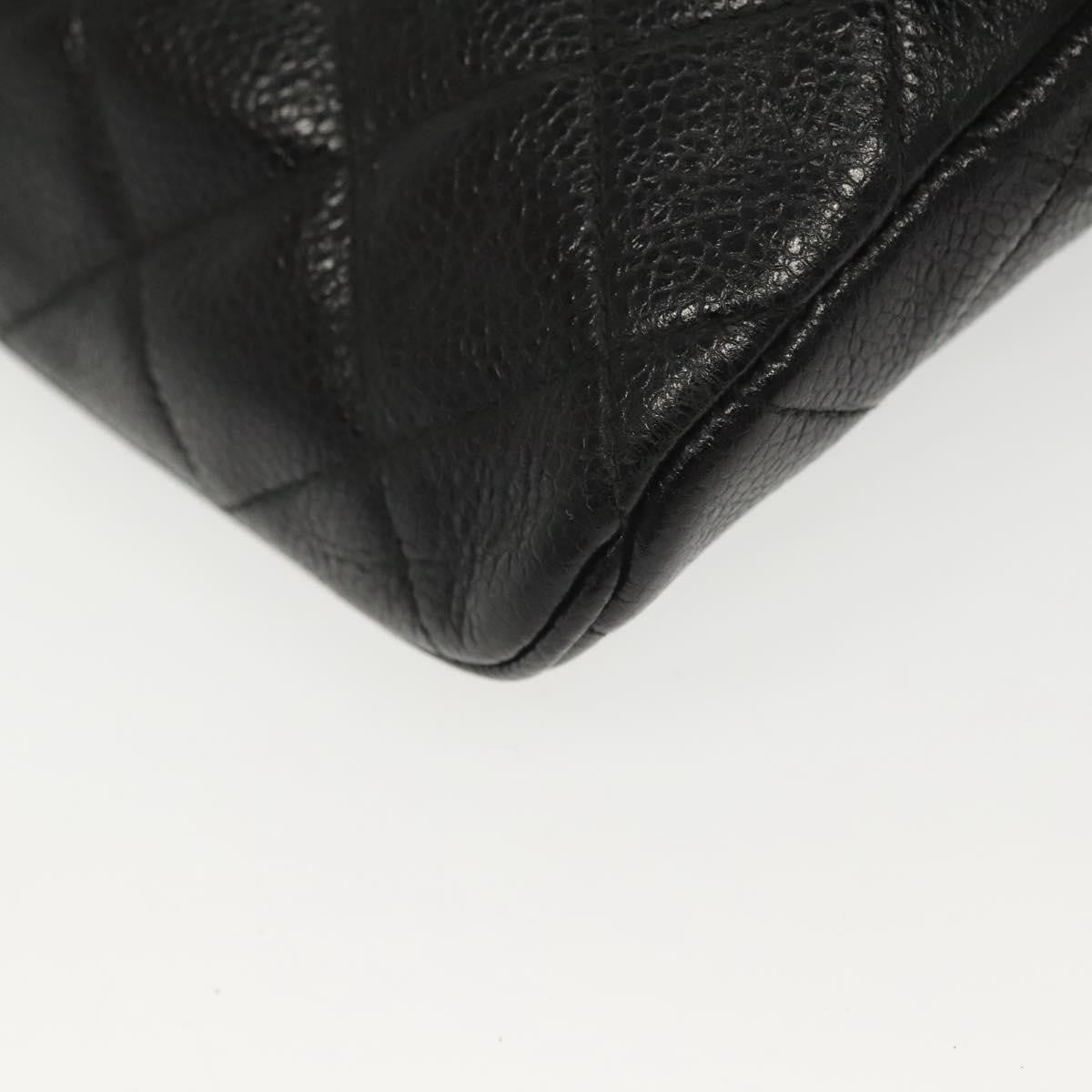 Chanel Vintage Zip Belt Bag Quilted Caviar, BLACK, LEATHER, Clutche & pouche