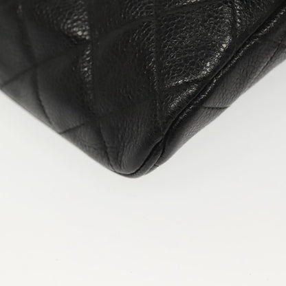 Chanel Vintage Zip Belt Bag Quilted Caviar, BLACK, LEATHER, Clutche & pouche