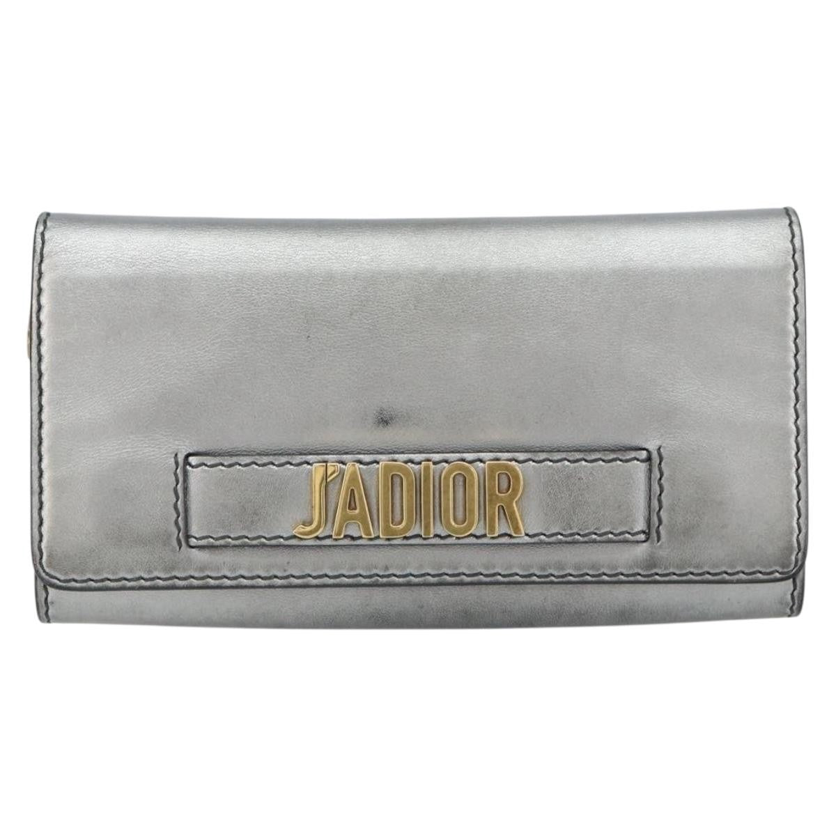 Christian Dior J'Adior Croisiere Chain Wallet Leather, SILVER, LEATHER, Clutche & pouche