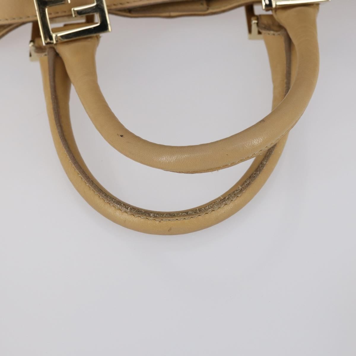 Fendi Twins Tote Leather, BEIGE, LEATHER, Tote bag