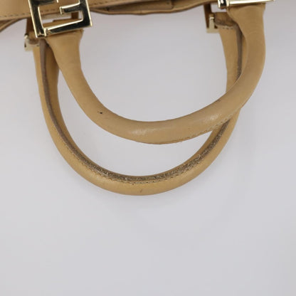Fendi Twins Tote Leather, BEIGE, LEATHER, Tote bag