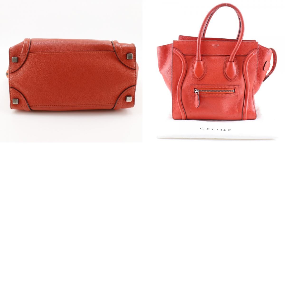 Celine Luggage Bag Grainy Leather, RED, LEATHER, Bag