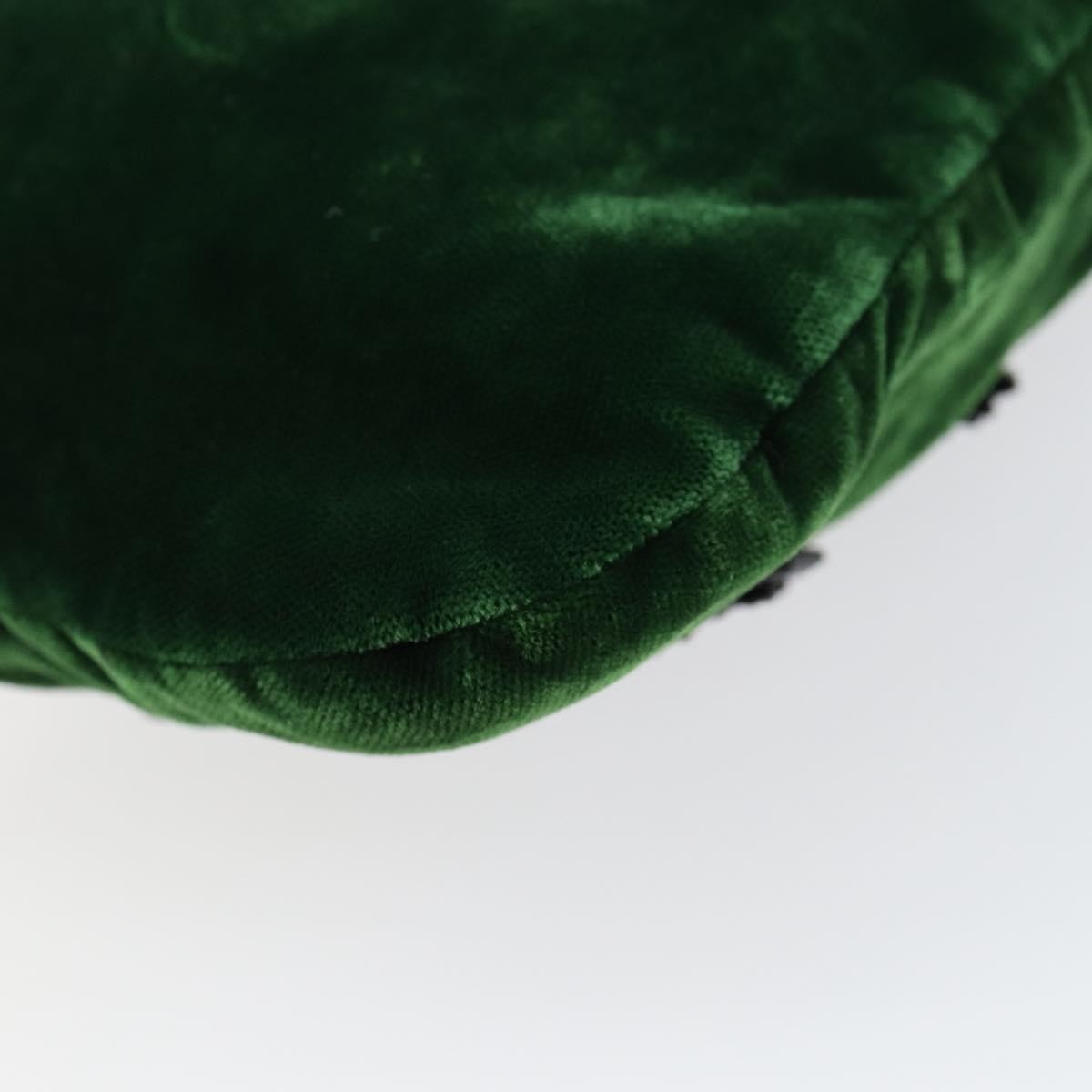 Prada Beads Pouch Velvet, GREEN, VELVET, Clutche & pouche