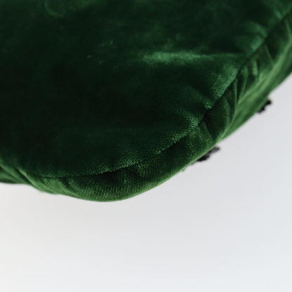 Prada Beads Pouch Velvet, GREEN, VELVET, Clutche & pouche