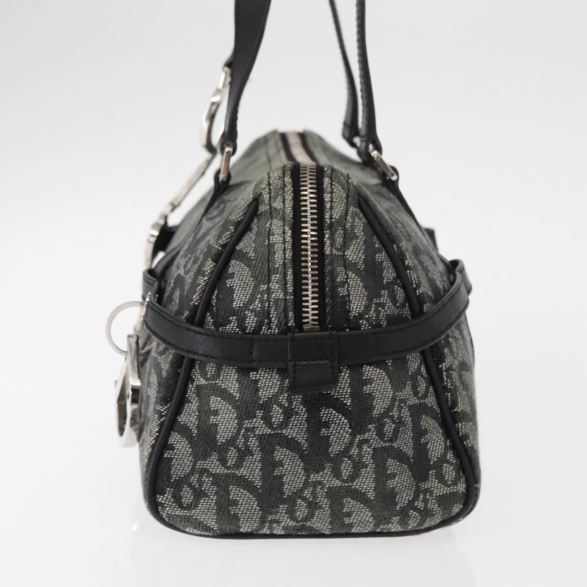 Christian Dior Vintage Trotter Zip Shoulder Bag Diorissimo Canvas, BLACK, CANVAS, Shoulder bag