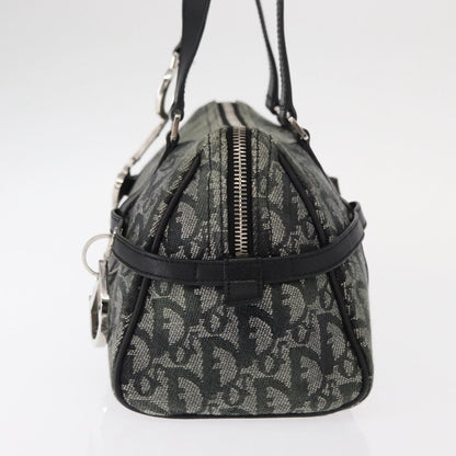 Christian Dior Vintage Trotter Zip Shoulder Bag Diorissimo Canvas, BLACK, CANVAS, Shoulder bag
