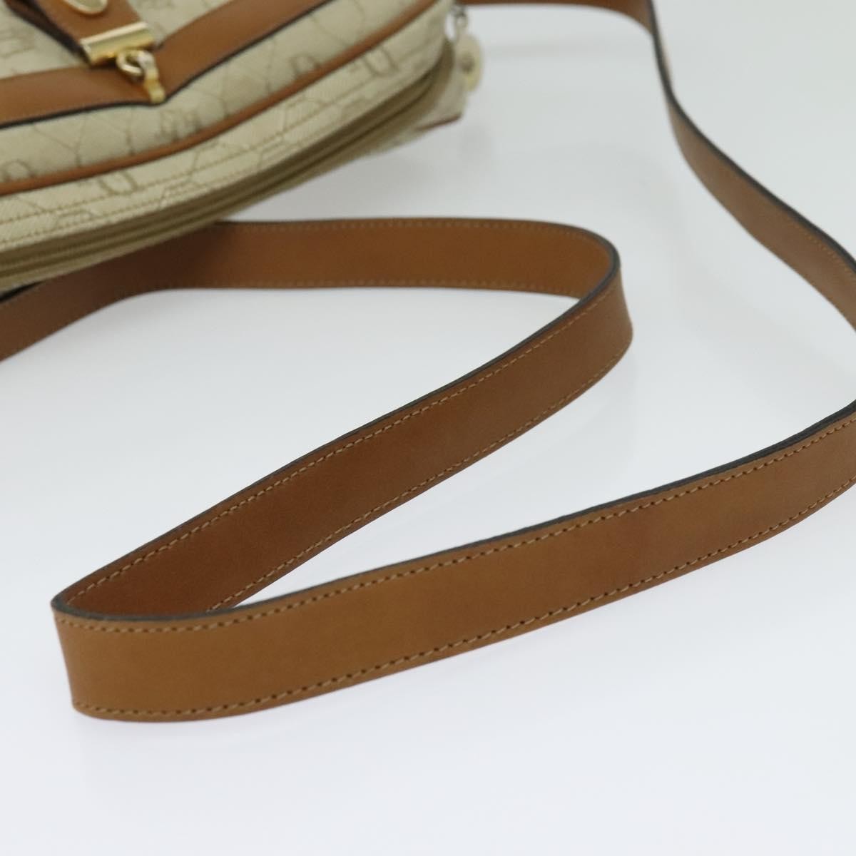 Christian Dior Vintage Honeycomb Shoulder Bag Canvas, BEIGE, CANVAS, Shoulder bag