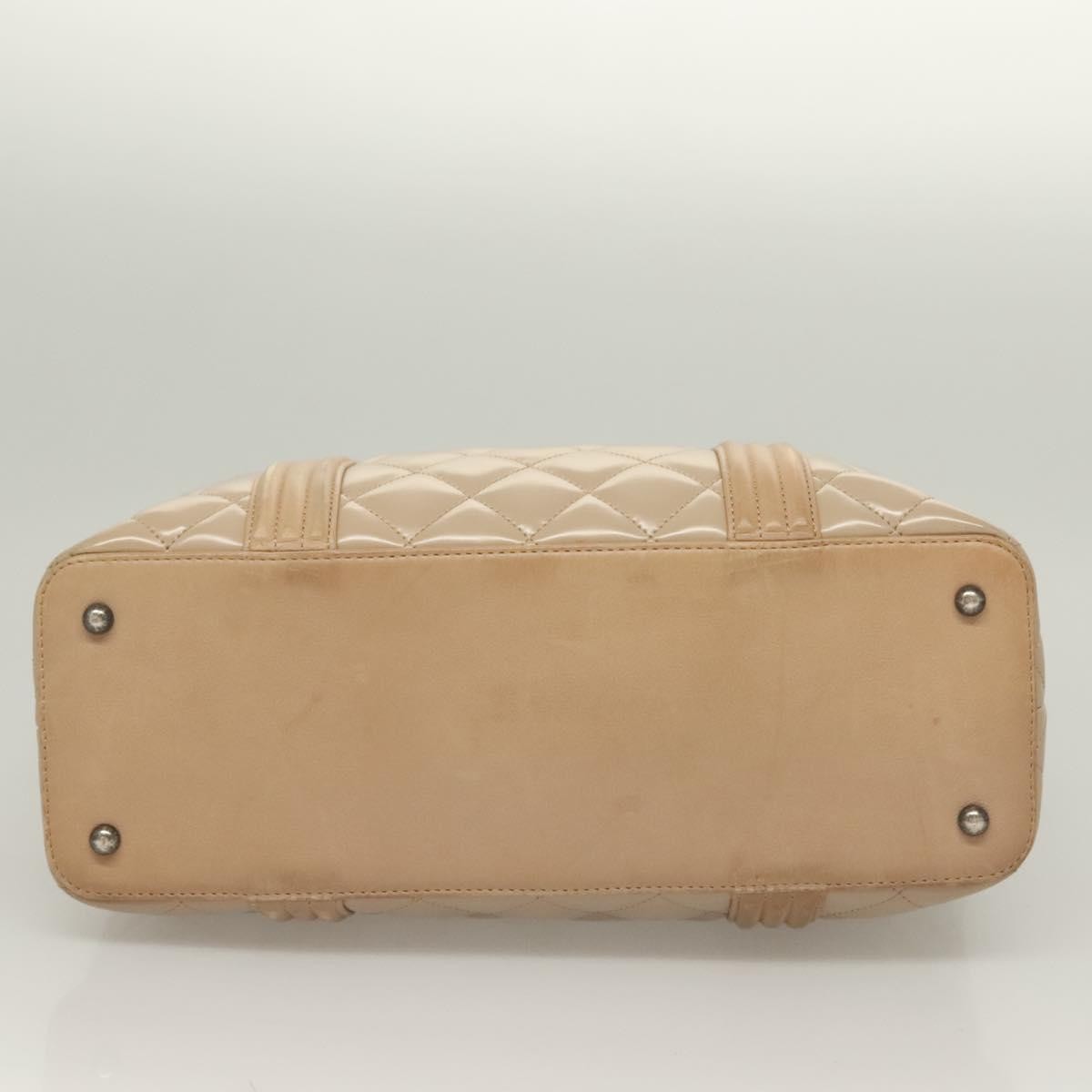 Chanel Quilted Boy Tote Quilted Aged Glazed Aged Calfskin, BEIGE, PATENT_LEATHER, Tote bag