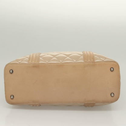 Chanel Quilted Boy Tote Quilted Aged Glazed Aged Calfskin, BEIGE, PATENT_LEATHER, Tote bag