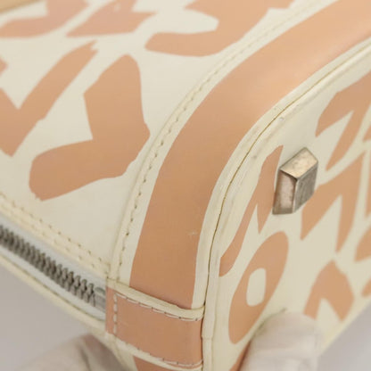 Louis Vuitton Alma Handbag Limited Edition Graffiti Leather, WHITE, CANVAS, Handbag