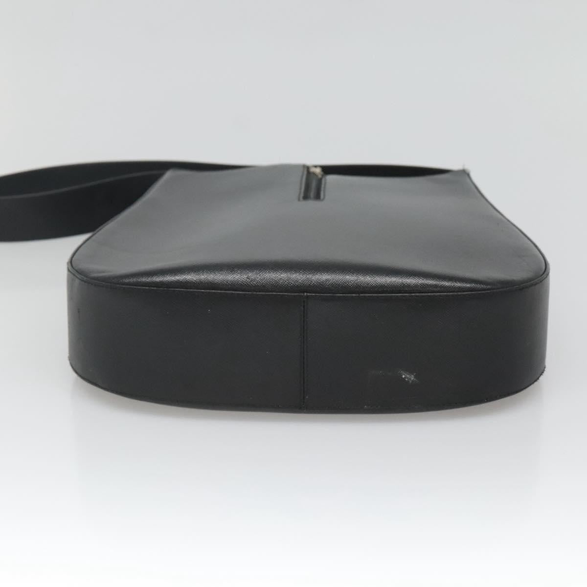 Salvatore Ferragamo Gancini Shoulder Bag Leather, BLACK, LEATHER, Shoulder bag