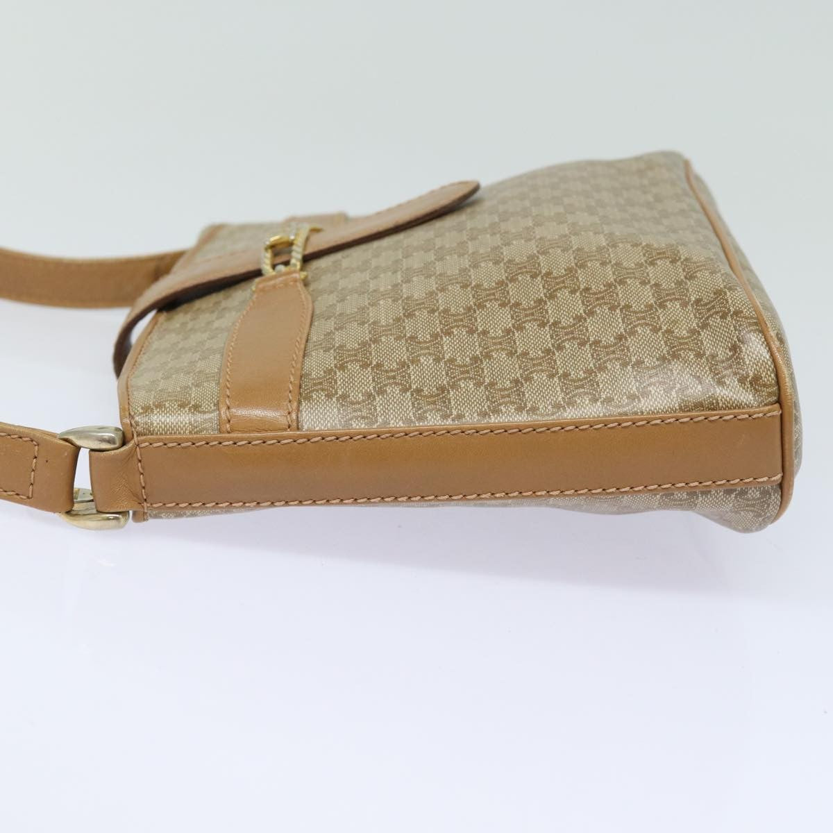 Celine Macadam Shoulder Bag Canvas, BEIGE, CANVAS, Shoulder bag