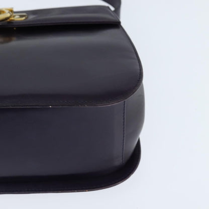 Salvatore Ferragamo Gancini Shoulder Bag Leather, NAVY, LEATHER, Shoulder bag