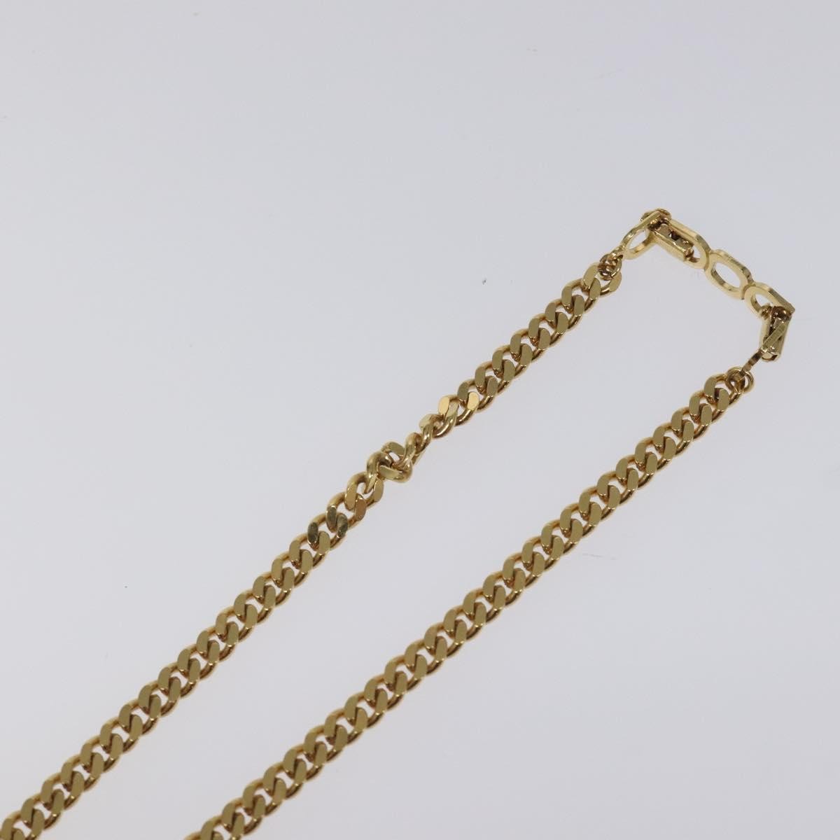 Christian Dior CD Pendant Necklace Metal and Crystals, GOLD, METAL, Necklace