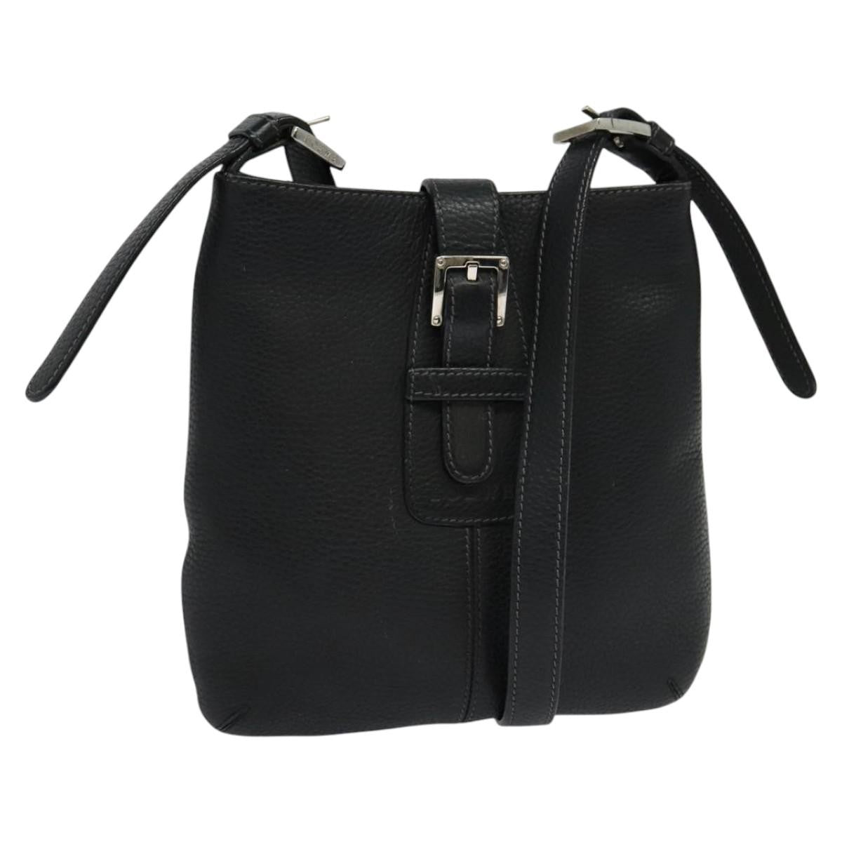 Loewe Vintage Shoulder Bag Leather, BLACK, LEATHER, Shoulder bag