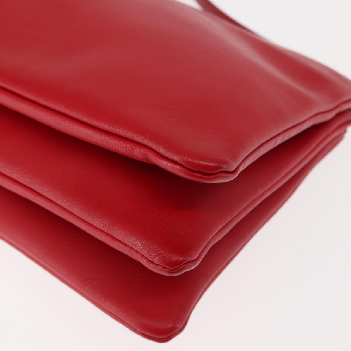 Celine Trio Crossbody Bag Leather, RED, LEATHER, Crossbody bag