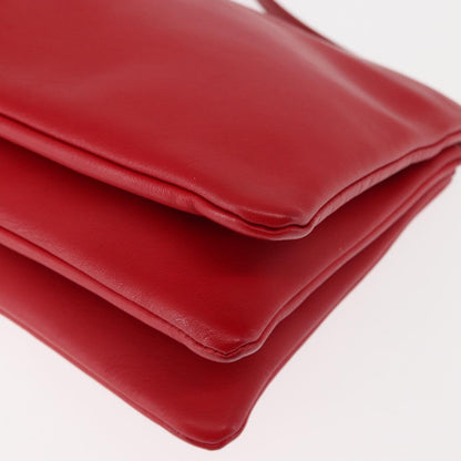 Celine Trio Crossbody Bag Leather, RED, LEATHER, Crossbody bag