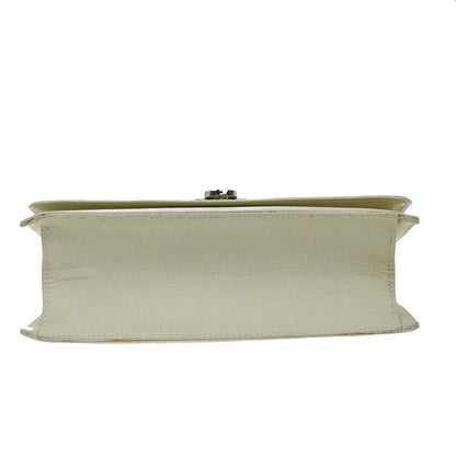 Salvatore Ferragamo Gancini Shoulder Bag Leather, WHITE, LEATHER, Shoulder bag