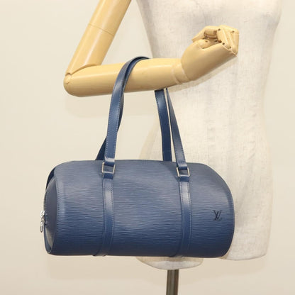 Louis Vuitton Soufflot Handbag Epi Leather, BLUE, LEATHER, Handbag