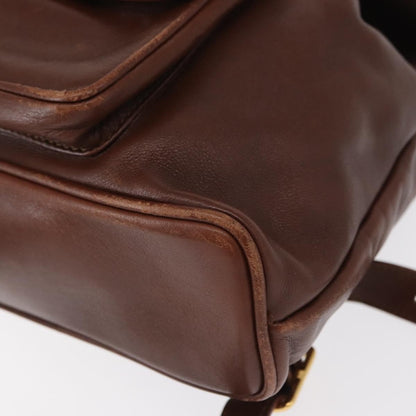 Gucci Vintage Bamboo Backpack Leather, BROWN, LEATHER, Backpack