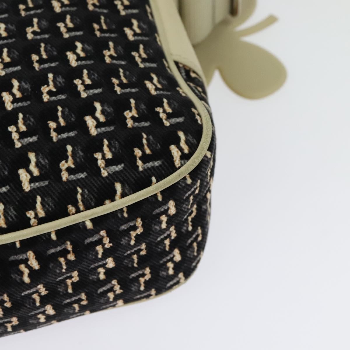 Chanel Vintage Clover Camera Bag Printed Canvas, BLACK, CANVAS, Shoulder bag