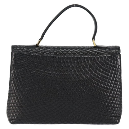 Bally Vintage Handbag Quilted Leather, BLACK, LEATHER, Handbag