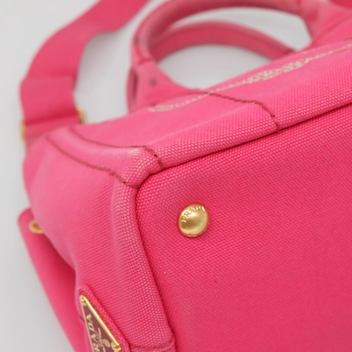 Prada Canapa Convertible Tote Canvas, PINK, CANVAS, Tote bag