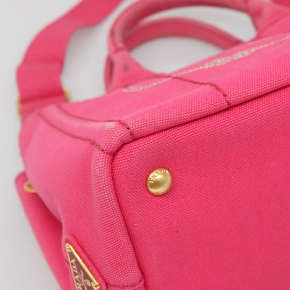 Prada Canapa Convertible Tote Canvas, PINK, CANVAS, Tote bag