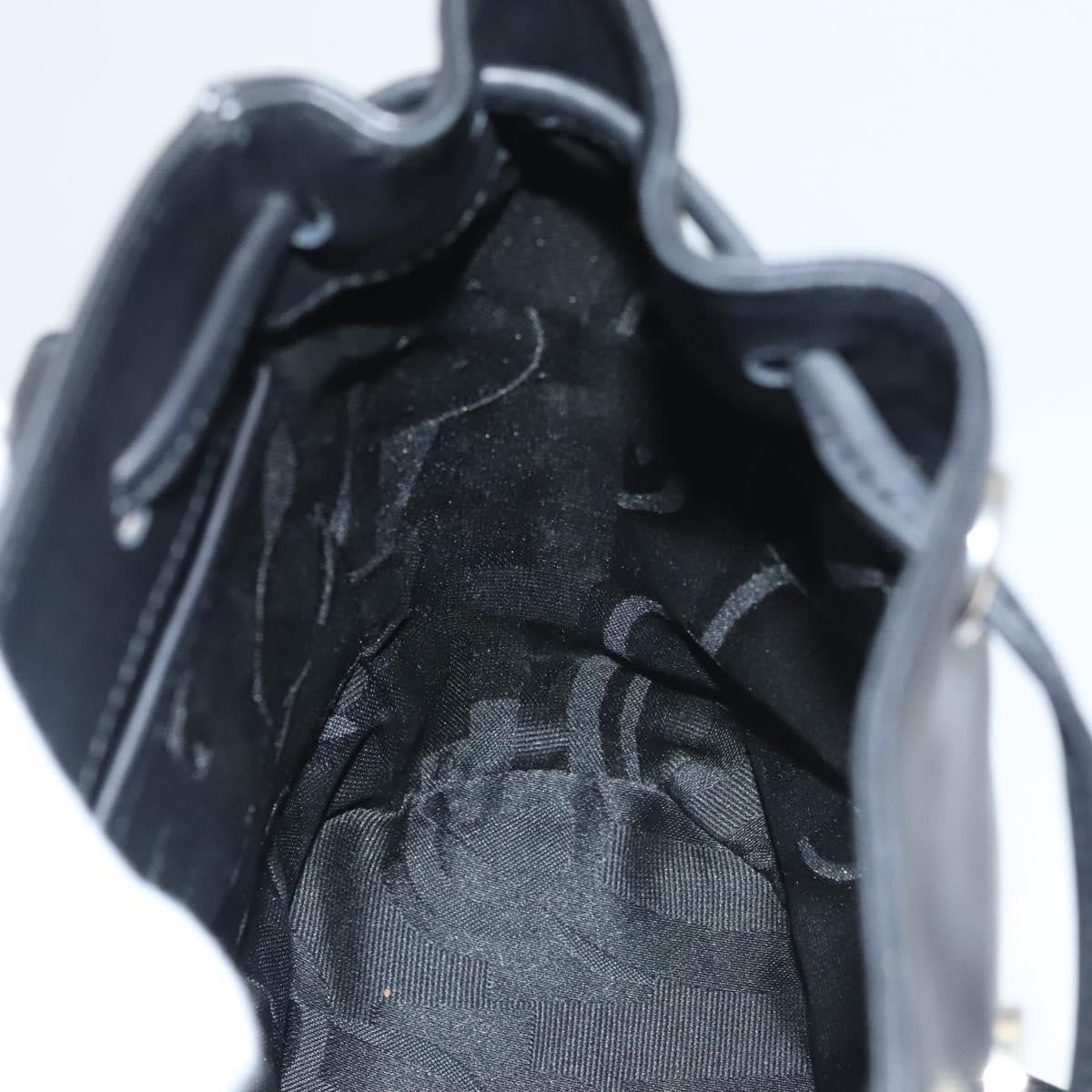 Salvatore Ferragamo Gancini Flap Drawstring Backpack Leather, BLACK, LEATHER, Backpack