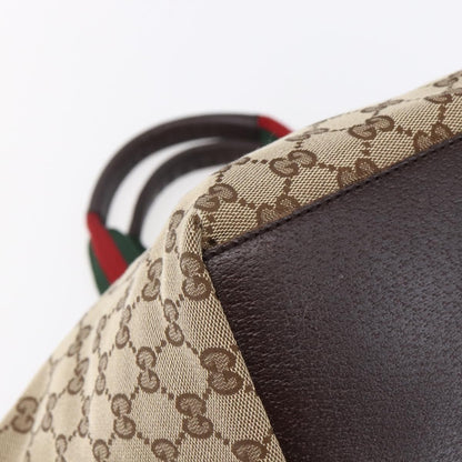 Gucci Web Zip Tote GG Canvas, BEIGE, CANVAS, Handbag