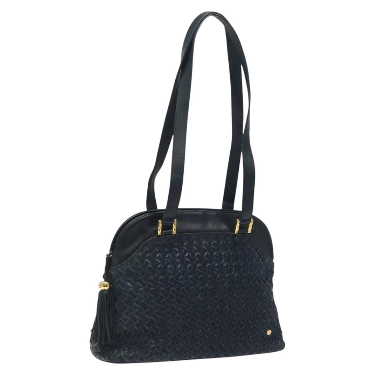 Bally Vintage Shoulder Bag Leather, NAVY, LEATHER, Shoulder bag