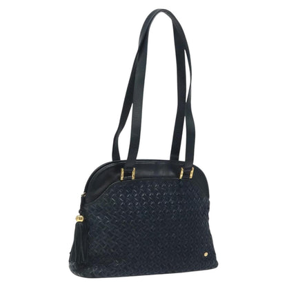 Bally Vintage Shoulder Bag Leather, NAVY, LEATHER, Shoulder bag