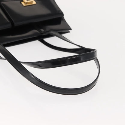 Salvatore Ferragamo Gancini Tote Patent leather, BLACK, PATENT_LEATHER, Tote bag