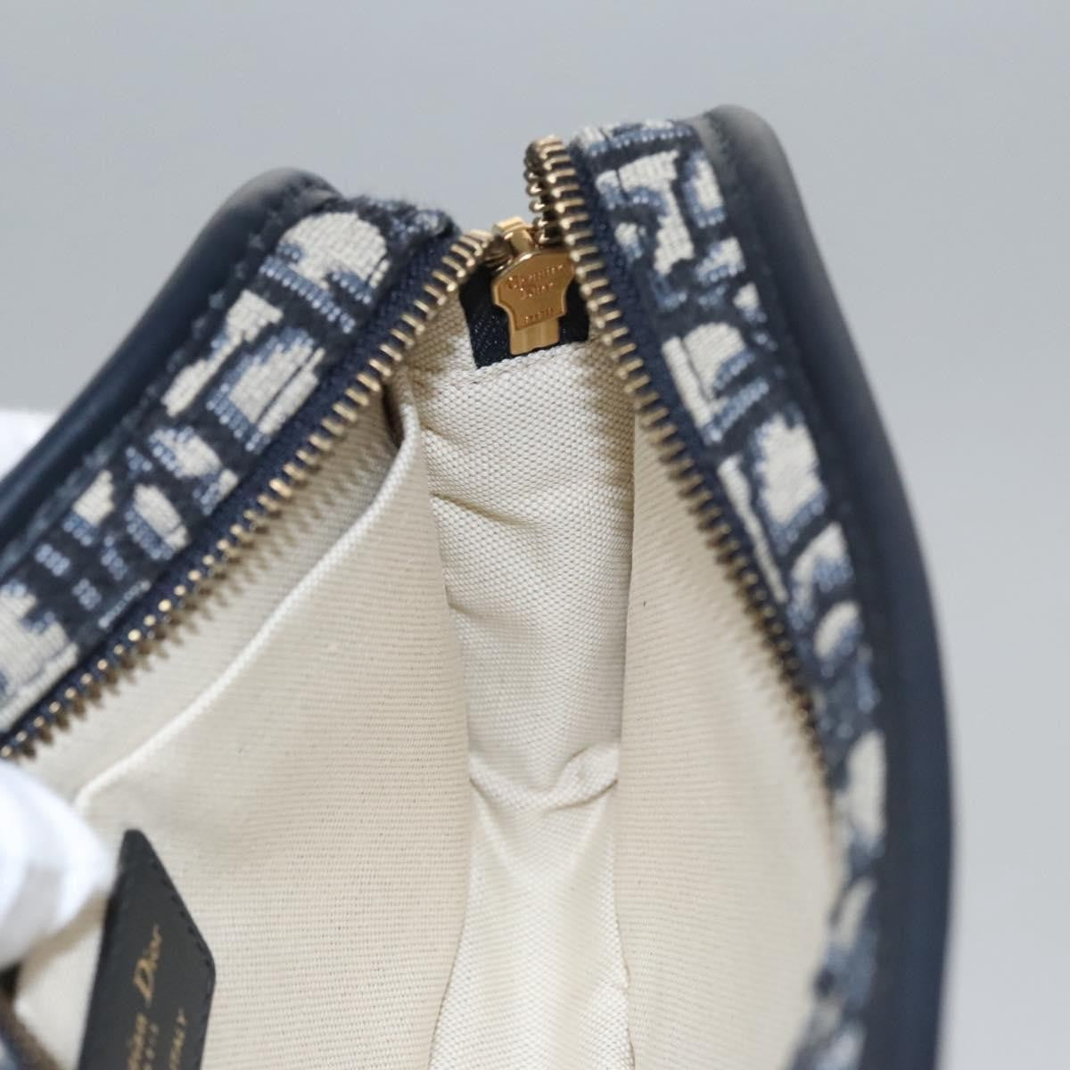 Christian Dior Diorquake Clutch Oblique Canvas, NAVY, CANVAS, Clutche & pouche